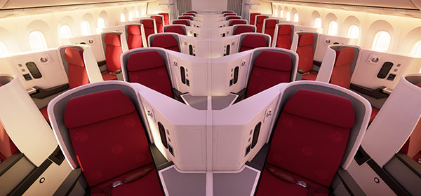Boeing 787 9 Reverse Herringbone Seat Layout